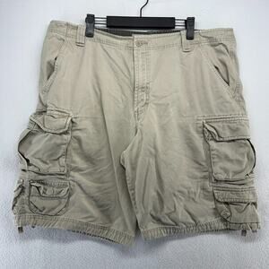 Vintage Lee Shorts Men's 38 Beige Baggy Skater Heavyweight Drawstrings 11" y2k